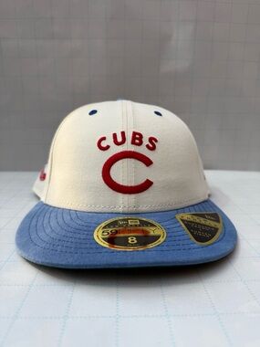 New Era - Chicago Cubs - 59FIFTY Fitted Hat - Cream & Light Blue - 1947 All Star